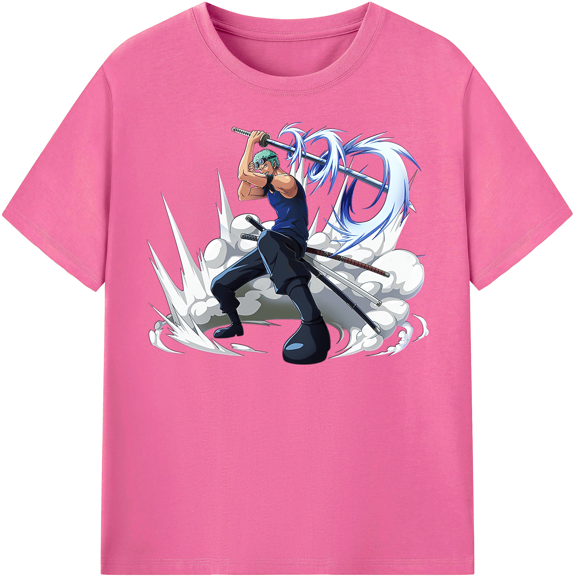 ワンピース ロロノア・ゾロ ONE PIECE Roronoa Zoro レディースカジュアルプリントTシャツ（綿100％）